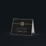 THANK YOU bar mitzvah modern gold jewish star<br><div class="desc">[ NOTE - THE GOLD EFFECT IS A PRINTED PICTURE ] A modern, simple design for THANK YOU CARD Setup as a template it is simple for you to add your own details, or hit the ize button and you can add or change text, fonts, customsizes, etc TIP: 1. To...</div>