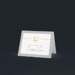 THANK YOU bar mitzvah modern gold jewish star grey<br><div class="desc">[ NOTE - THE GOLD EFFECT IS A PRINTED PICTURE ] A modern, simple design for THANK YOU CARD Setup as a template it is simple for you to add your own details, or hit the ize button and you can add or change text, fonts, customsizes, etc TIP: 1. To...</div>
