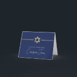 THANK YOU bar mitzvah modern gold jewish star navy<br><div class="desc">[ NOTE - THE GOLD EFFECT IS A PRINTED PICTURE ] A modern, simple design for THANK YOU CARD Setup as a template it is simple for you to add your own details, or hit the ize button and you can add or change text, fonts, customsizes, etc TIP: 1. To...</div>