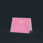 THANK YOU bar mitzvah modern gold jewish star pink Card<br><div class="desc">[ NOTE - THE GOLD EFFECT IS A PRINTED PICTURE ] A modern, simple design for THANK YOU CARD Setup as a template it is simple for you to add your own details, or hit the ize button and you can add or change text, fonts, customsizes, etc TIP: 1. To...</div>