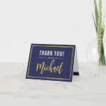 THANK YOU bar mitzvah modern gold name calligraphy<br><div class="desc">A modern, simple design for a THANK YOU CARD Setup as a template it is simple for you to add your own details, or hit the customise button and you can add or change text, fonts, sizes etc TIP :: 1. To resize / reposition the image/photo hit the orange "customise...</div>