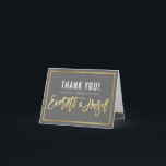 THANK YOU bar mitzvah modern gold name calligraphy Card<br><div class="desc">CUSTOM ORDER for Emily *** Faux gold foil effect - printed in yellows and browns for a foil effect *** A modern, simple design for a THANK YOU CARD Setup as a template it is simple for you to add your own details, or hit the customise button and you can...</div>