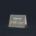 THANK YOU bar mitzvah modern gold name calligraphy Card<br><div class="desc">CUSTOM ORDER for Emily *** Faux gold foil effect - printed in yellows and browns for a foil effect *** A modern, simple design for a THANK YOU CARD Setup as a template it is simple for you to add your own details, or hit the customise button and you can...</div>