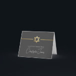 THANK YOU bar mitzvah modern gold star grey grey<br><div class="desc">[ NOTE - THE GOLD EFFECT IS A PRINTED PICTURE ] A modern, simple design for THANK YOU CARD Setup as a template it is simple for you to add your own details, or hit the ize button and you can add or change text, fonts, customsizes, etc TIP: 1. To...</div>