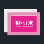 THANK YOU BAR MITZVAH modern minimalist girly pink<br><div class="desc">by kat massard >>> https://linktr.ee/simplysweetpaperie <<< A simple, stylish way to say thank you to your guest's for attending your event. Setup as a template it is simple for you to add your own details, or hit the customise button and you can add or change text, fonts, sizes etc TIP...</div>