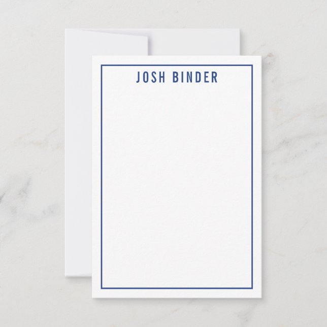 THANK YOU BAR MITZVAH modern simple name navy blue (Front)