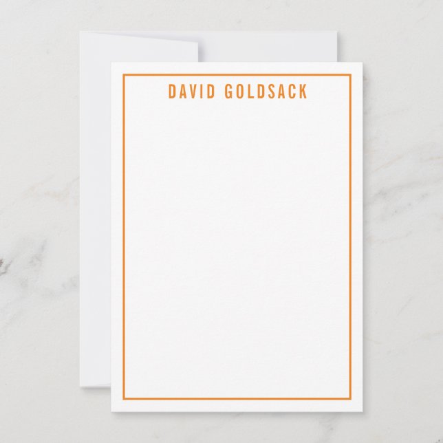 THANK YOU BAR MITZVAH modern simple name orange (Front)