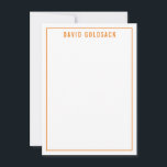 THANK YOU BAR MITZVAH modern simple name orange<br><div class="desc">by kat massard >>> https://linktr.ee/simplysweetpaperie <<< A simple, stylish way to say thank you to your guest's for attending your event. Setup as a template it is simple for you to add your own details, or hit the customise button and you can add or change text, fonts, sizes etc TIP...</div>
