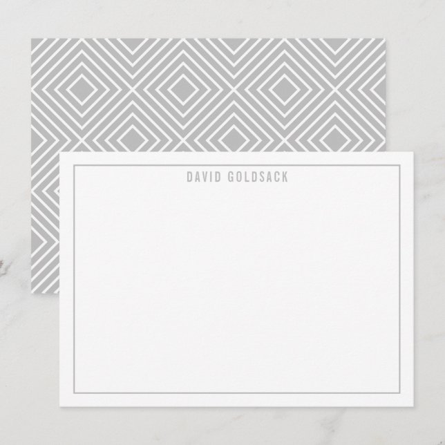 THANK YOU BAR MITZVAH modern simple name pale grey (Front/Back)