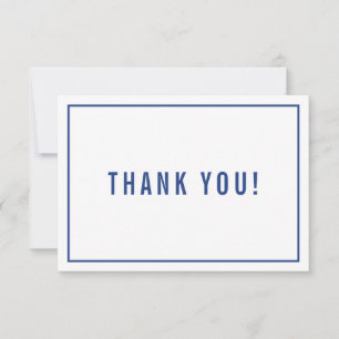 THANK YOU BAR MITZVAH modern simple navy blue lime Card