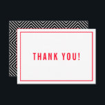 THANK YOU BAR MITZVAH modern simple red black<br><div class="desc">by kat massard >>> https://linktr.ee/simplysweetpaperie <<< A simple, stylish way to say thank you to your guest's for attending your event. Setup as a template it is simple for you to add your own details, or hit the customise button and you can add or change text, fonts, sizes etc TIP...</div>