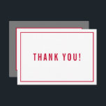THANK YOU BAR MITZVAH modern simple red grey<br><div class="desc">by kat massard >>> https://linktr.ee/simplysweetpaperie <<< A simple, stylish way to say thank you to your guest's for attending your event. Setup as a template it is simple for you to add your own details, or hit the customise button and you can add or change text, fonts, sizes etc TIP...</div>
