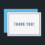 THANK YOU BAR MITZVAH modern simple royal blue<br><div class="desc">by kat massard >>> https://linktr.ee/simplysweetpaperie <<< A simple, stylish way to say thank you to your guest's for attending your event. Setup as a template it is simple for you to add your own details, or hit the customise button and you can add or change text, fonts, sizes etc TIP...</div>