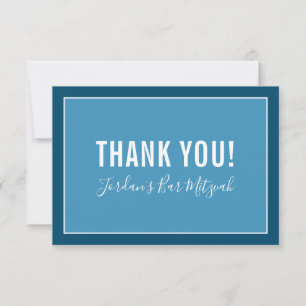THANK YOU BAR MITZVAH modern star boy denim blue