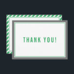 THANK YOU BAR MITZVAH modern stripe nfl green grey<br><div class="desc">by kat massard >>> https://linktr.ee/simplysweetpaperie <<< A simple, stylish way to say thank you to your guest's for attending your event. Setup as a template it is simple for you to add your own details, or hit the customise button and you can add or change text, fonts, sizes etc TIP...</div>