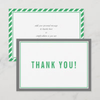 THANK YOU BAR MITZVAH modern stripe nfl green grey