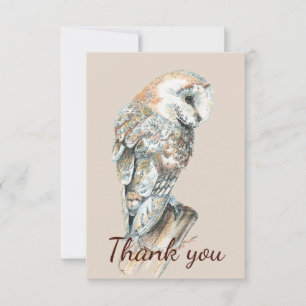 Thank You Barn Owl Birds & Animal Art