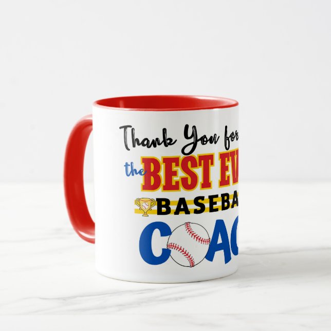 Thank You Baseball Coach Mug (Front Left)