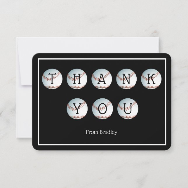 Thank You Baseball Custom Personalised (Front)