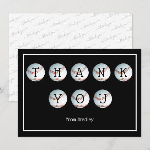 Thank You Baseball Custom Personalised Card