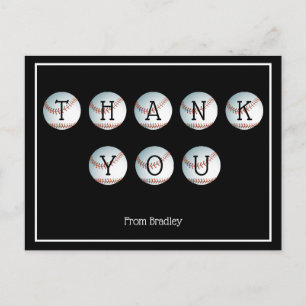 Thank You Baseball Custom Personalised Postcard