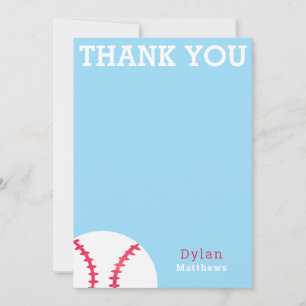 Thank You Baseball Sports Blue Personalised Card