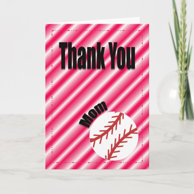 Thank You Baseball Team Mum Card (Front)