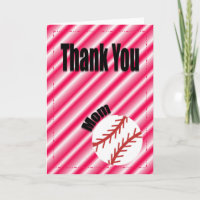 Thank You Baseball Team Mum Card