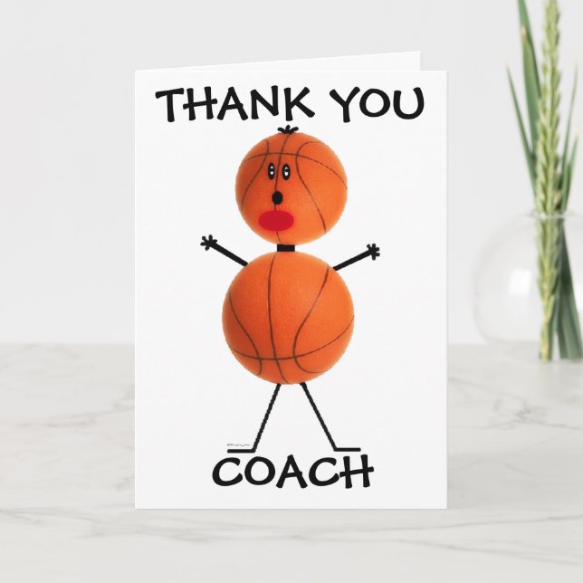 Thank You Basketball Coach Card (Front)