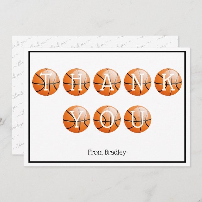Thank You Basketball Custom Personalised (Front/Back)