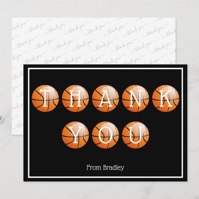 Thank You Basketball Custom Personalised (Front/Back)