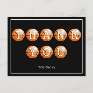 Thank You Basketball Custom Personalised Postcard