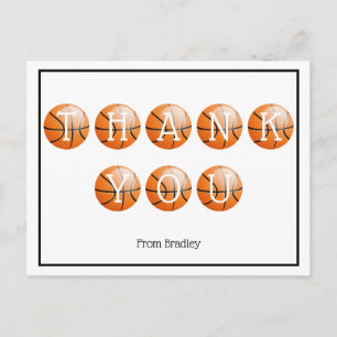 Thank You Basketball Custom Personalised Postcard