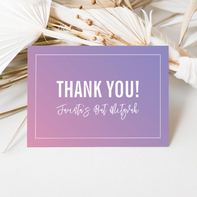 THANK YOU BAT MITZVAH modern purple pink gradient (Creator Uploaded)