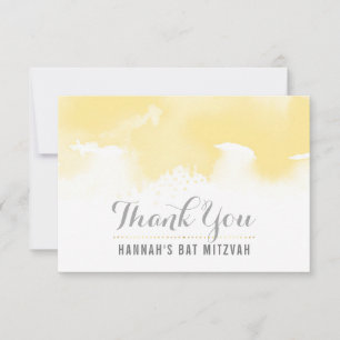 THANK YOU BAT MITZVAH modern yellow watercolor