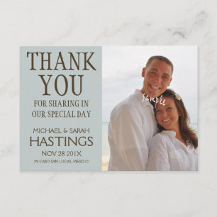 Thank You Beach Destination Wedding Card