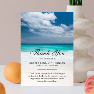 Thank You Beach Ocean Funeral Photo Sympathy