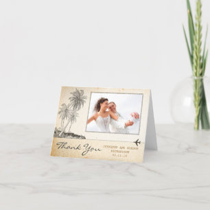 thank you beach palms vintage photo cards