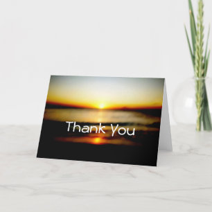 Thank You Beach Sunrise Wedding Card