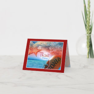 "Thank you" beach theme tropical cruise Thank You Card