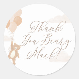Thank You Beary Much Baby Shower Classic Round Sticker