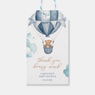 Thank You Beary Much Bear In Balloon Favour Tag