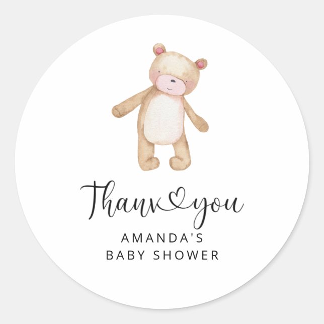 Thank you beary much classic round sticker (Front)