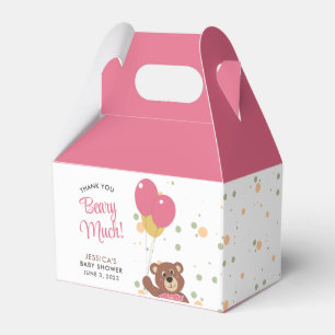 Thank You Beary Much Cute Baby Bear Pink Girl Favour Box