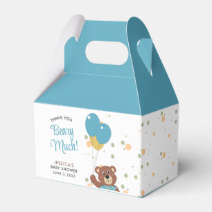 Thank You Beary Much Cute Blue Bear Cub Baby Boy Favour Box