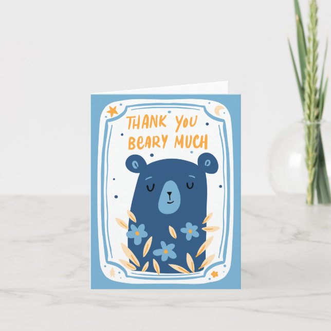 Thank You Beary Much Cute design Card (Front)