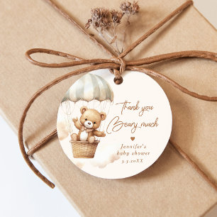 Thank you beary much Hot air balloon teddy bear Favour Tags