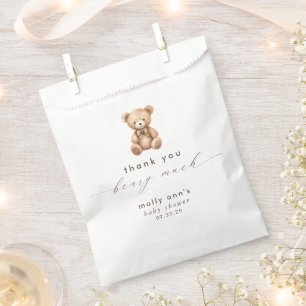 Thank You Beary Much Neutral Baby Shower Favour Bags