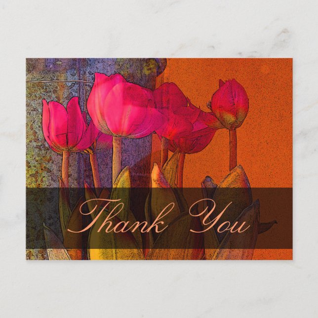 Thank You Beautiful Tulips Postcard (Front)