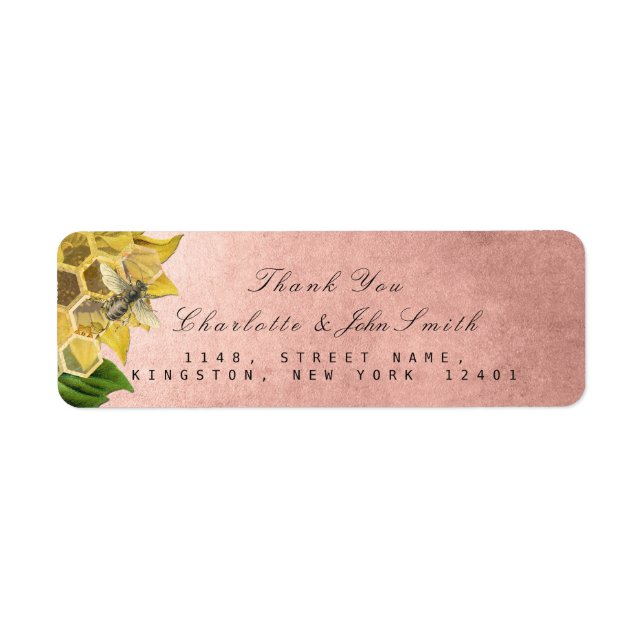 Thank You Bee Sunflower Return Address Labels (Front)